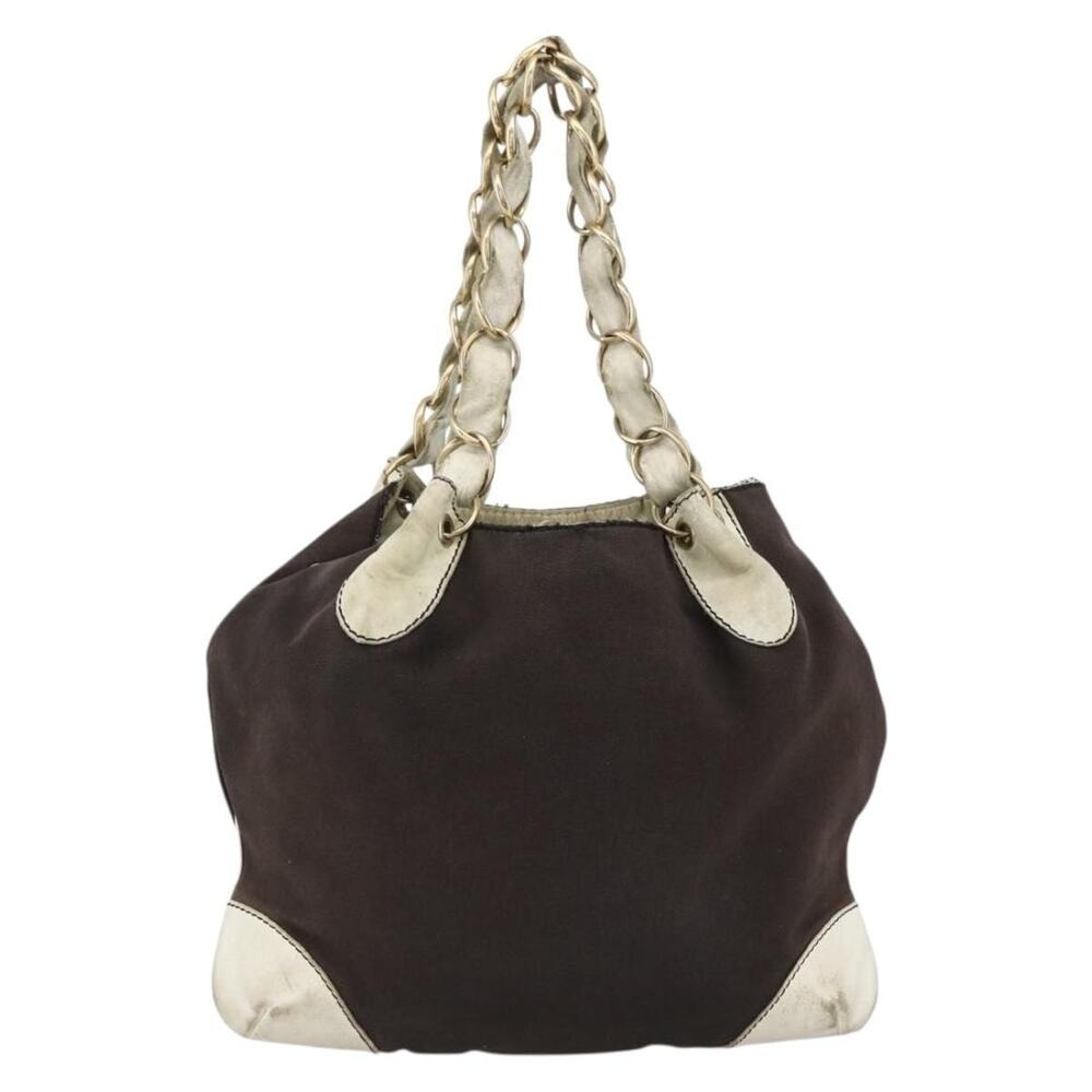 Chanel Canvas CC Logo Chain Shoulder Bag Black